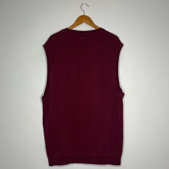Cutter & Buck Boston College Cotton Maroon Embroidered V Neck Sweater Vest BB - Picture 2 of 7